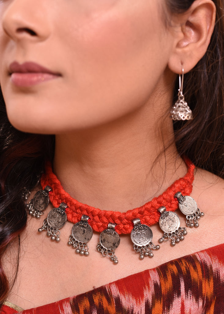 Exclusive choker set with coin tassels - Sujatra