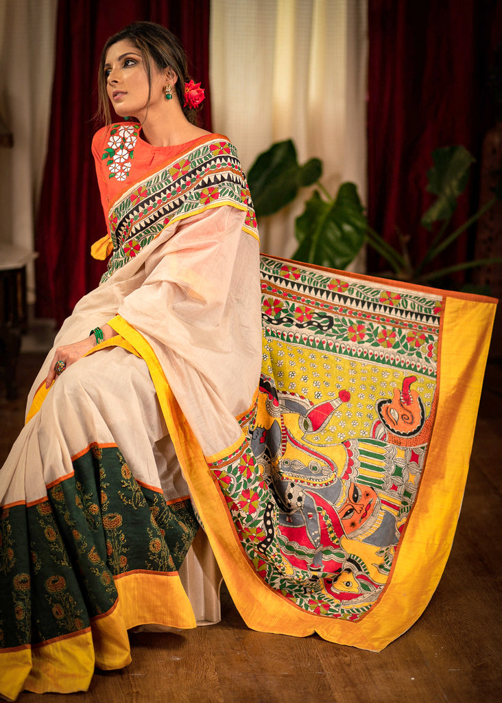 Top more than 141 hand painted sarees super hot