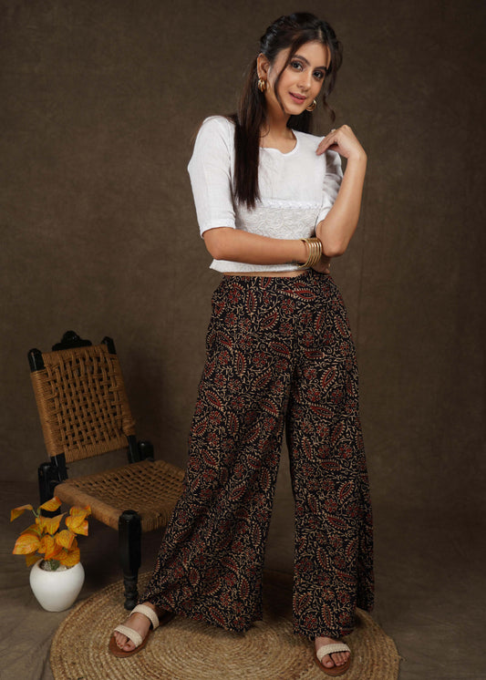 Smart casual Ajrakh Palazzo Pant