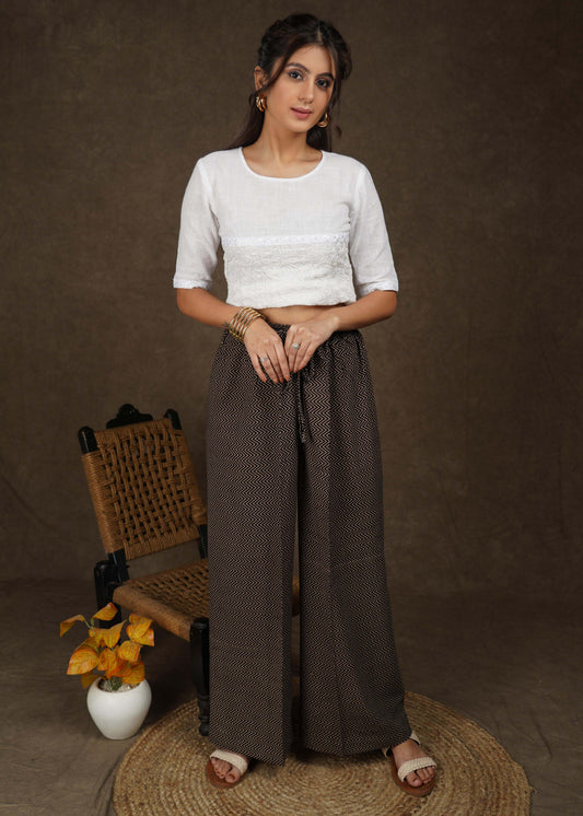 Trendy Striped Ajrakh Palazzo Pant