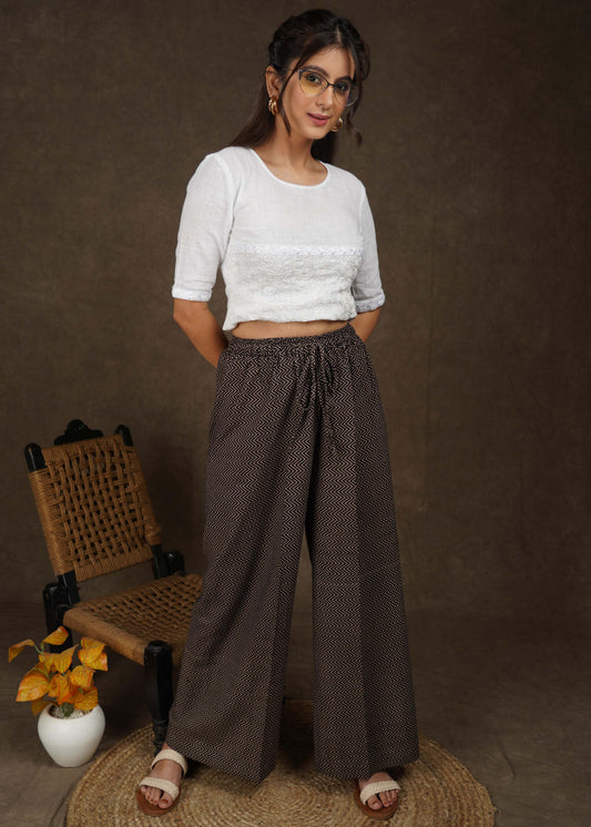 Trendy Striped Ajrakh Palazzo Pant