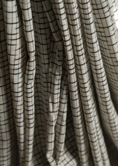 White Pure Cotton Ikat Fabric