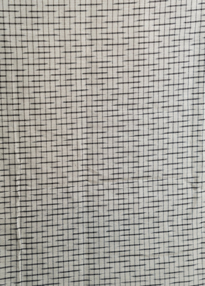 White Pure Cotton Ikat Fabric