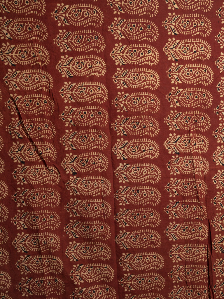 Maroon Kairi Cotton Ajrakh Fabric