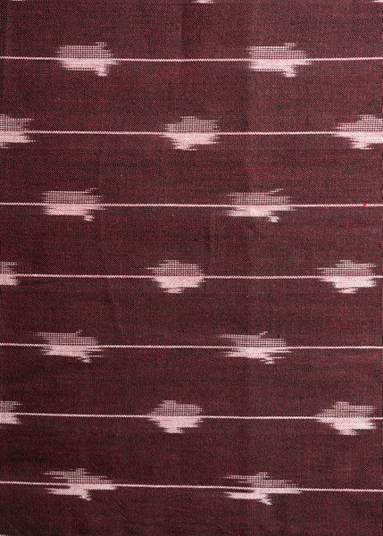 Maroon Cotton Ikat Fabric