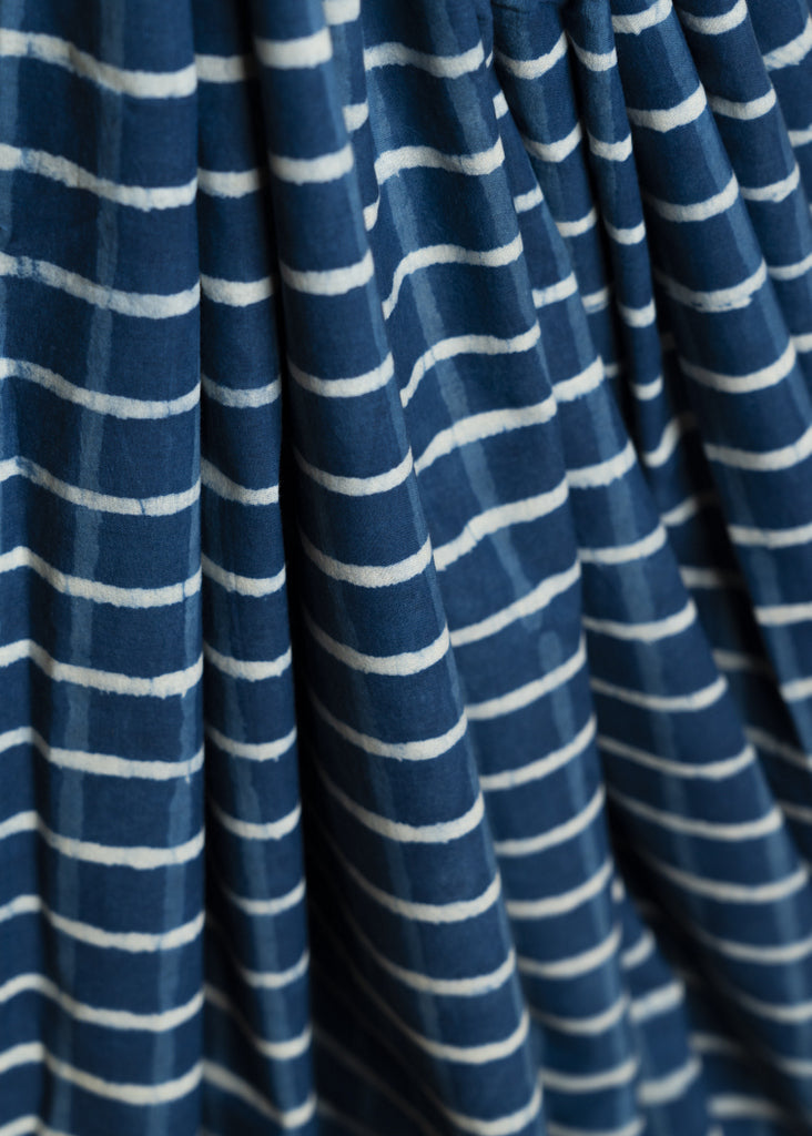 Cotton Indigo Fabric with Overall Checks Print