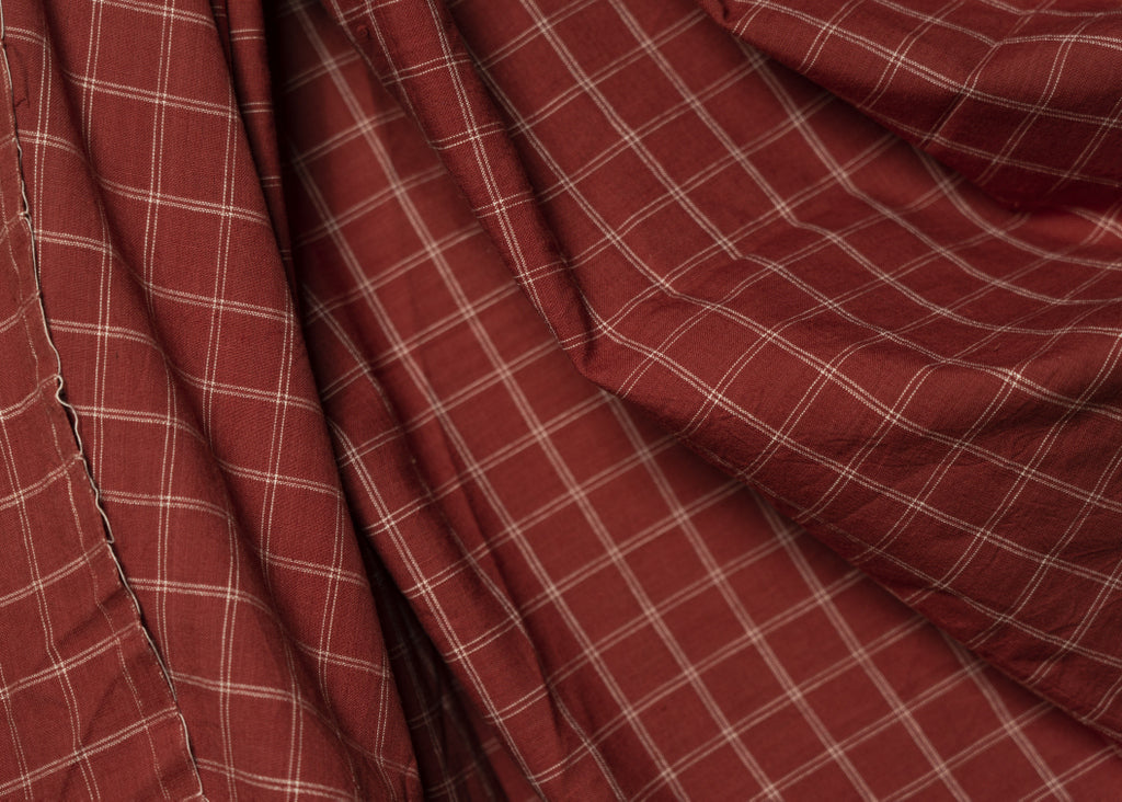 Maroon Pure Cotton Handloom Fabric