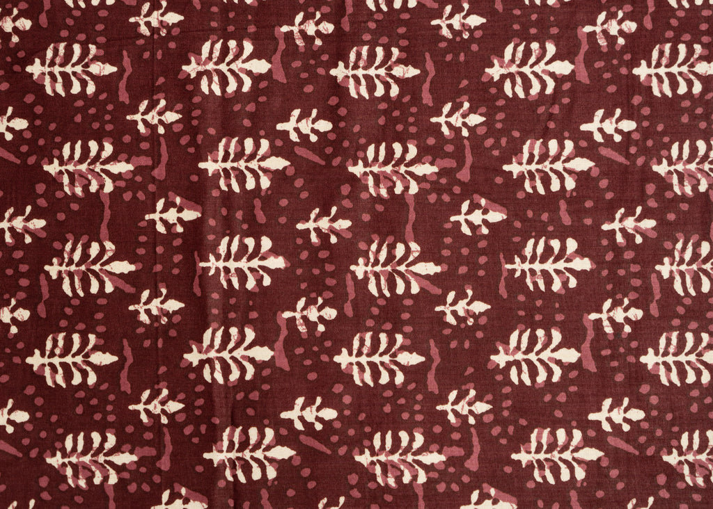 Maroon Printed Rayon Fabric