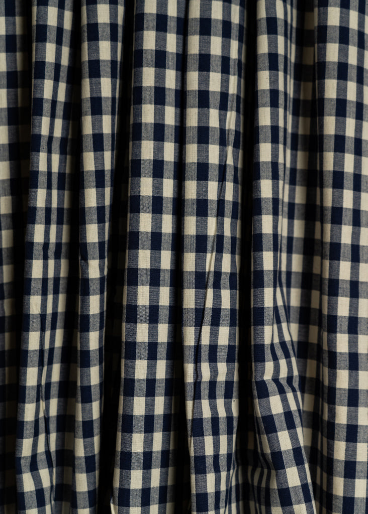 Blue and White Checks Pure Cotton Fabric