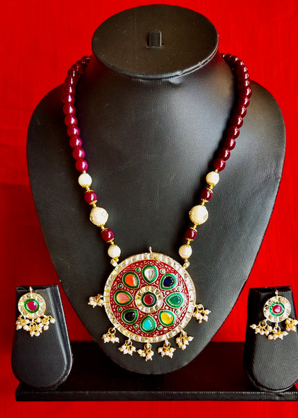 Exclusive jaipuri necklace with earring