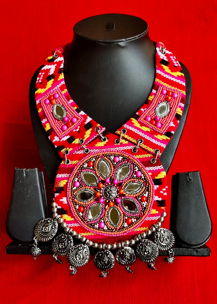 Exclusive ethnic banjara necklace with mirror work