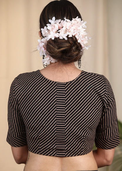 Classy Cotton Ajrakh Striped Blouse