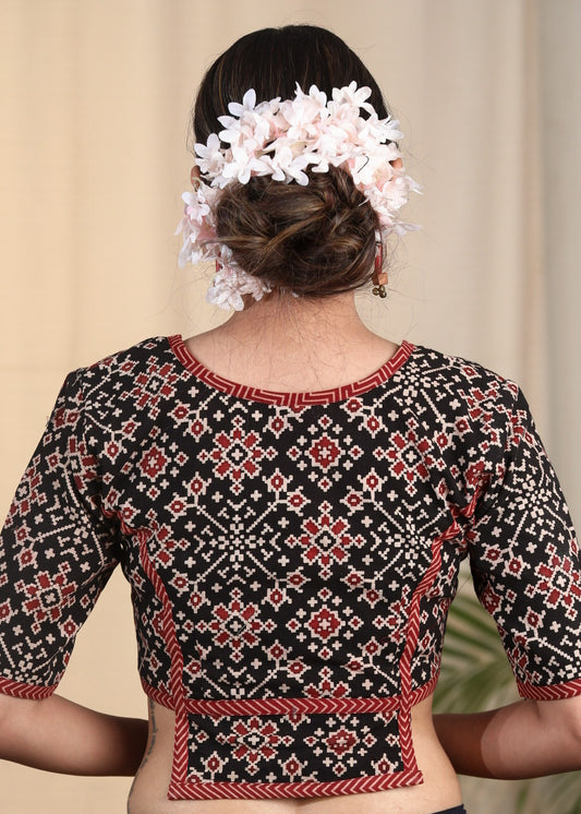 Graceful Ajrakh Cotton Designer Blouse