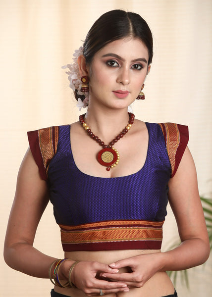 The Traditional Khun Blouse in Purple With a Modern Design. Lining Given