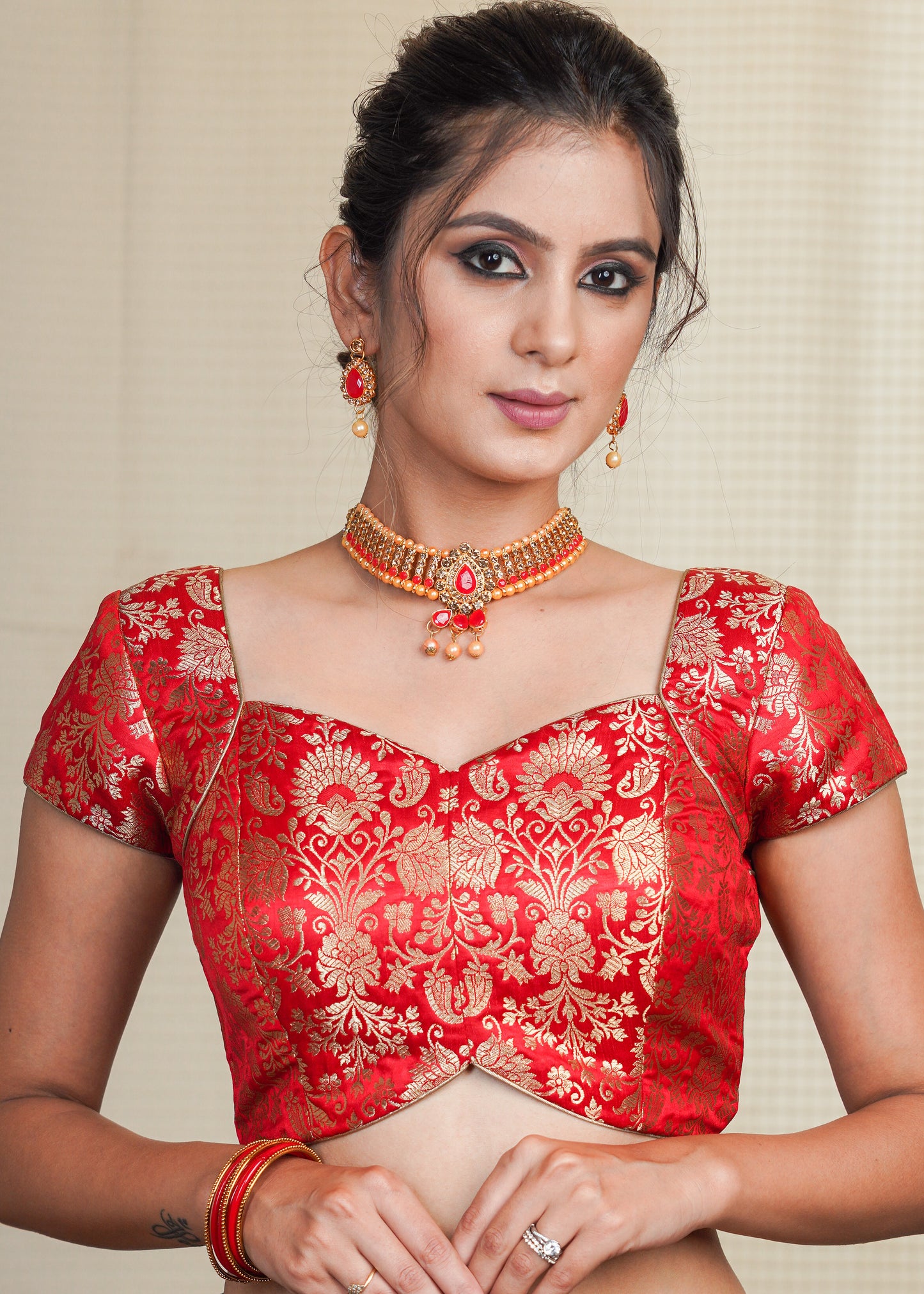 Exclusive Red Banarasi Blouse