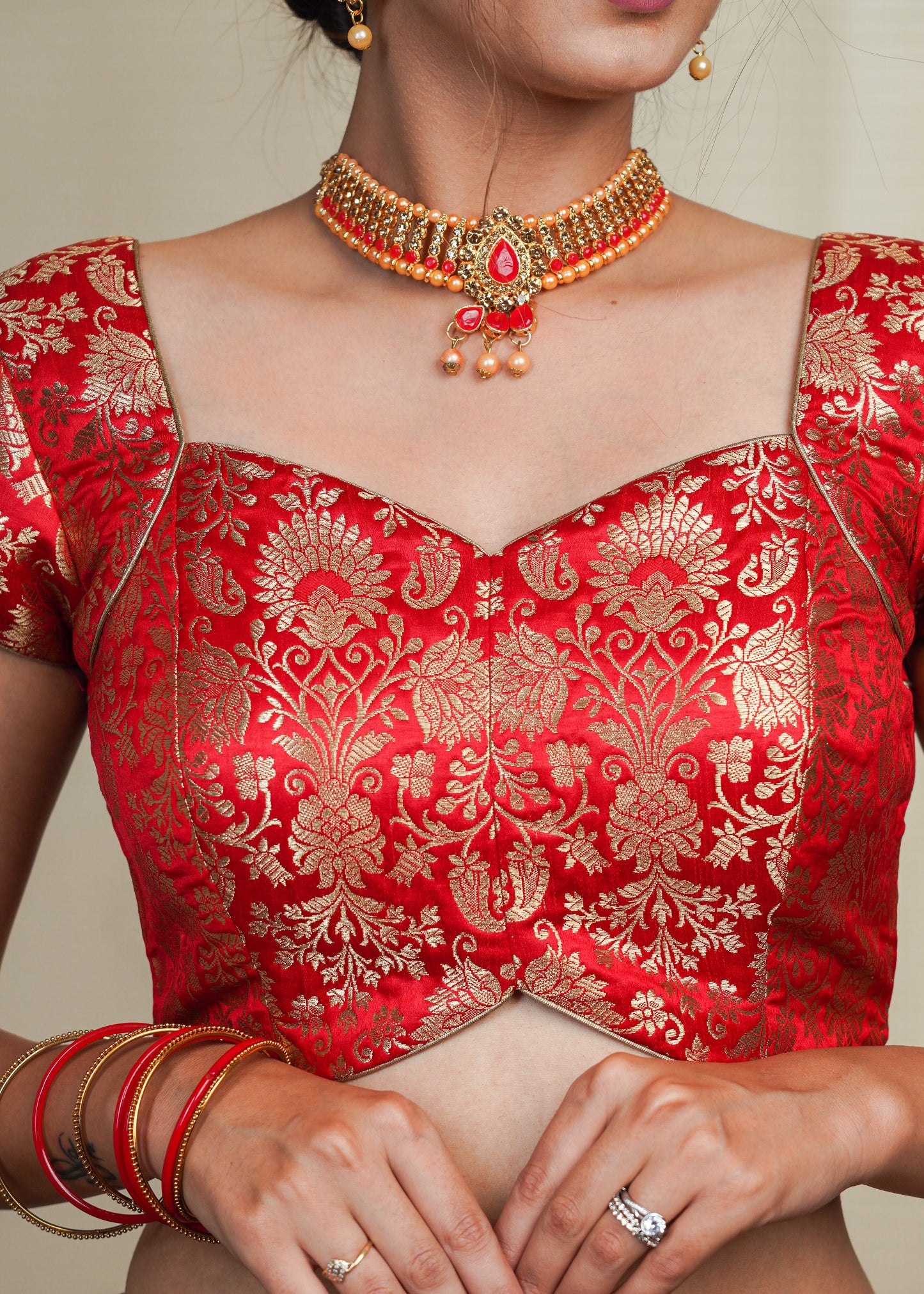 Exclusive Red Banarasi Blouse
