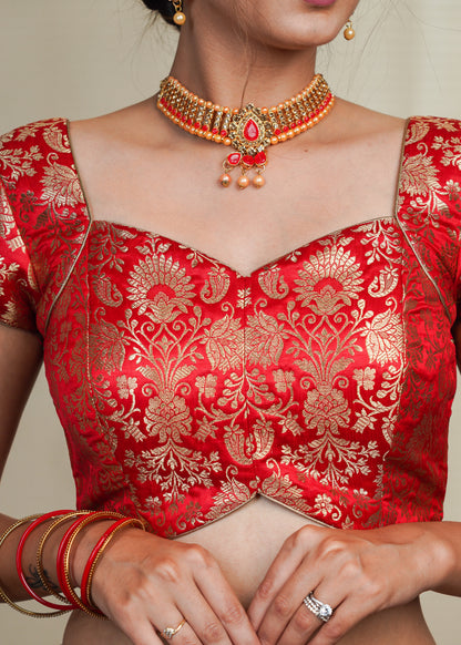 Exclusive Red Banarasi Blouse