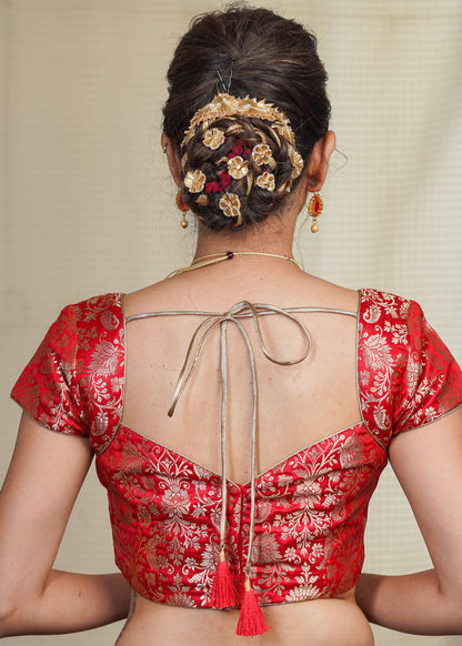 Exclusive Red Banarasi Blouse