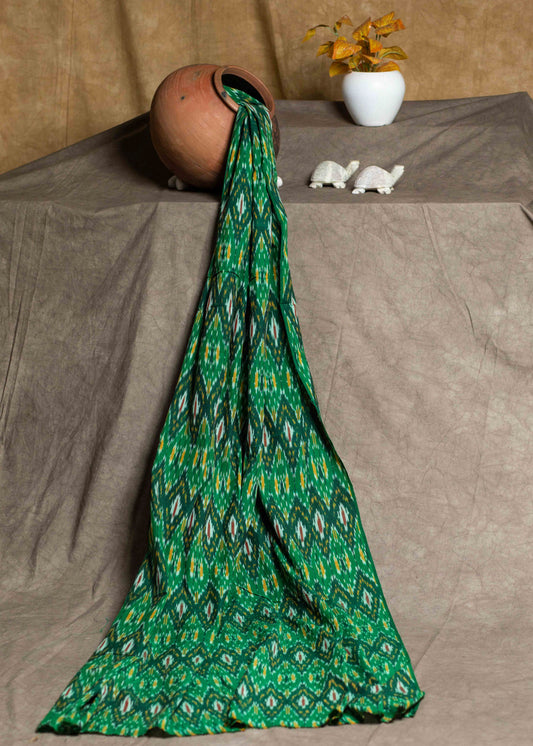 Green Cotton Ikat Fabric