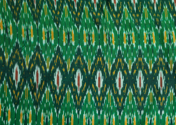 Green Cotton Ikat Fabric