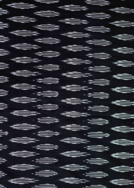 Black Cotton Ikat Fabric