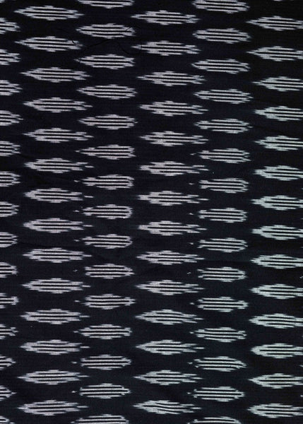 Black Cotton Ikat Fabric