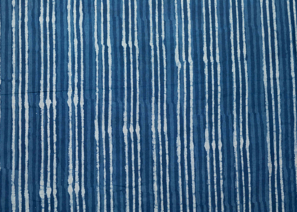 Cotton Striped Indigo Fabric