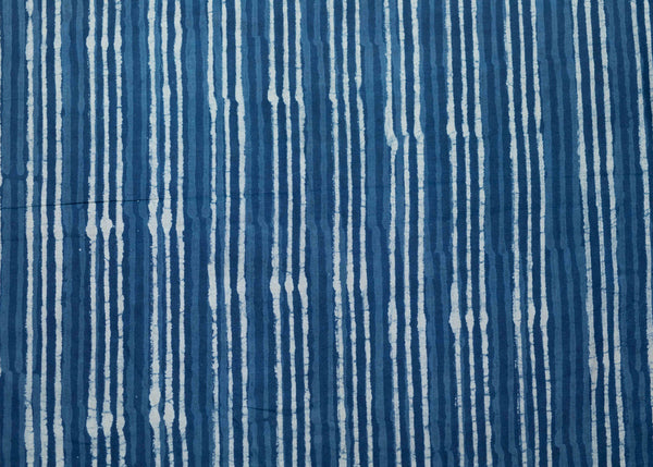 Cotton Striped Indigo Fabric