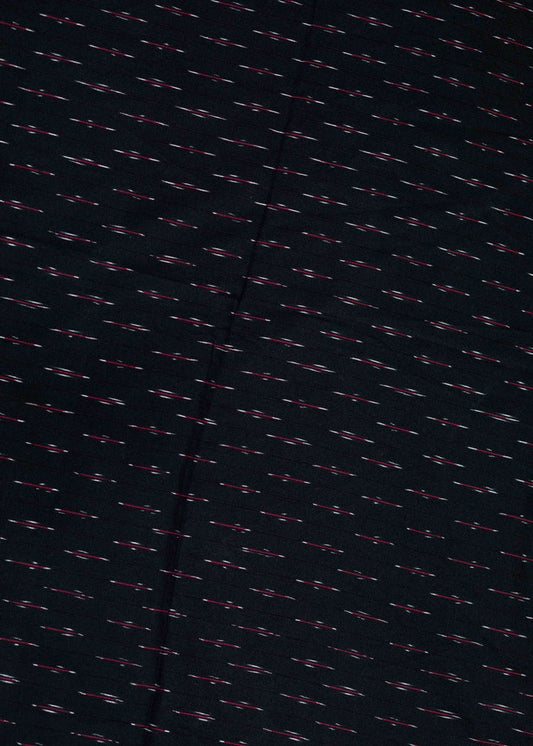 Black Small Print Cotton Ikat Fabric