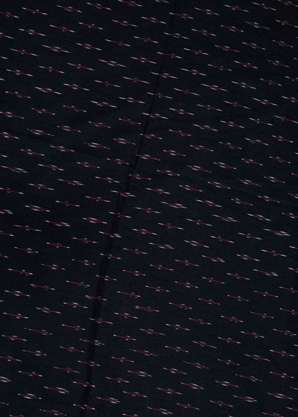 Black Small Print Cotton Ikat Fabric
