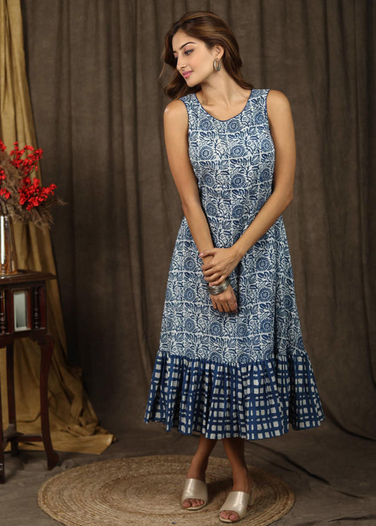 Smart-casual-floral-indigo-dress