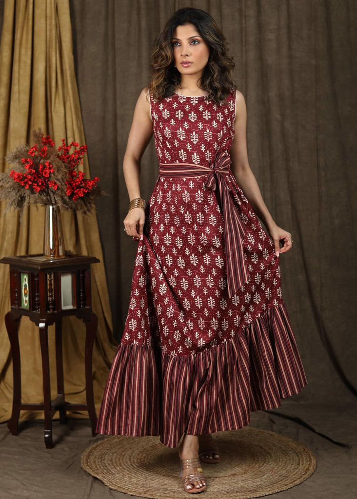 Buy MAFE Women's Rayon Embroidery Gown For Elegant Traditional Wear (Maroon)  - Large Online at Best Prices in India - JioMart.