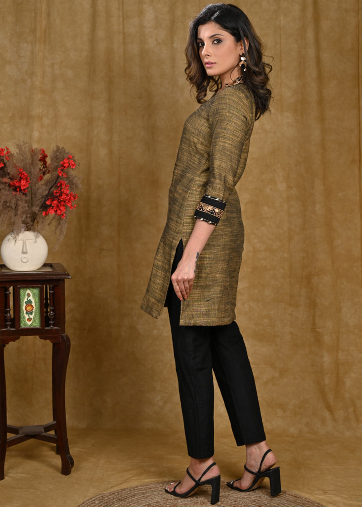 Classy Pure Cotton Straight Cut Tunic with Beautiful Hand Embroidery