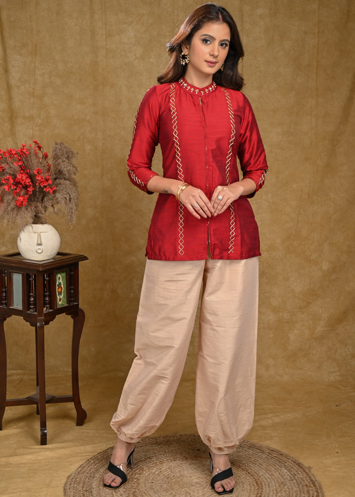 Buy Red Cotton Self Design Kurtas For Women Online In India At Discounted  Prices