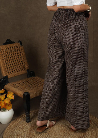 Trendy Striped Ajrakh Palazzo Pant