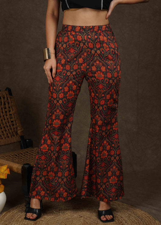Classy floral print bootcut Pant