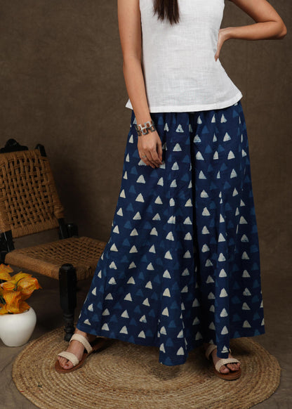Classy indigo wide leg palazzo pant