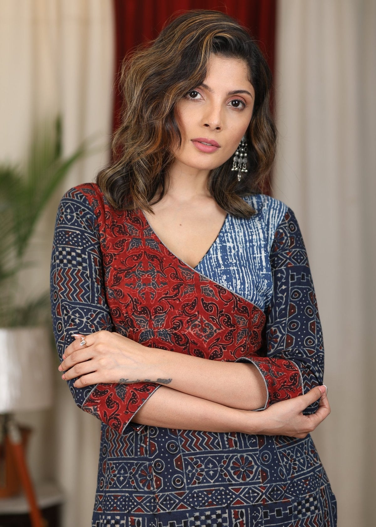 Dussehra Sale — Exclusive Hand Block Printed Natural Color Ajrakh Combination Kurta