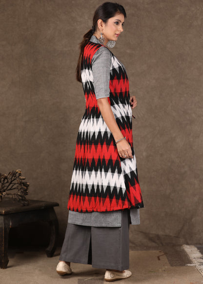 Grey Embroidered Kurta