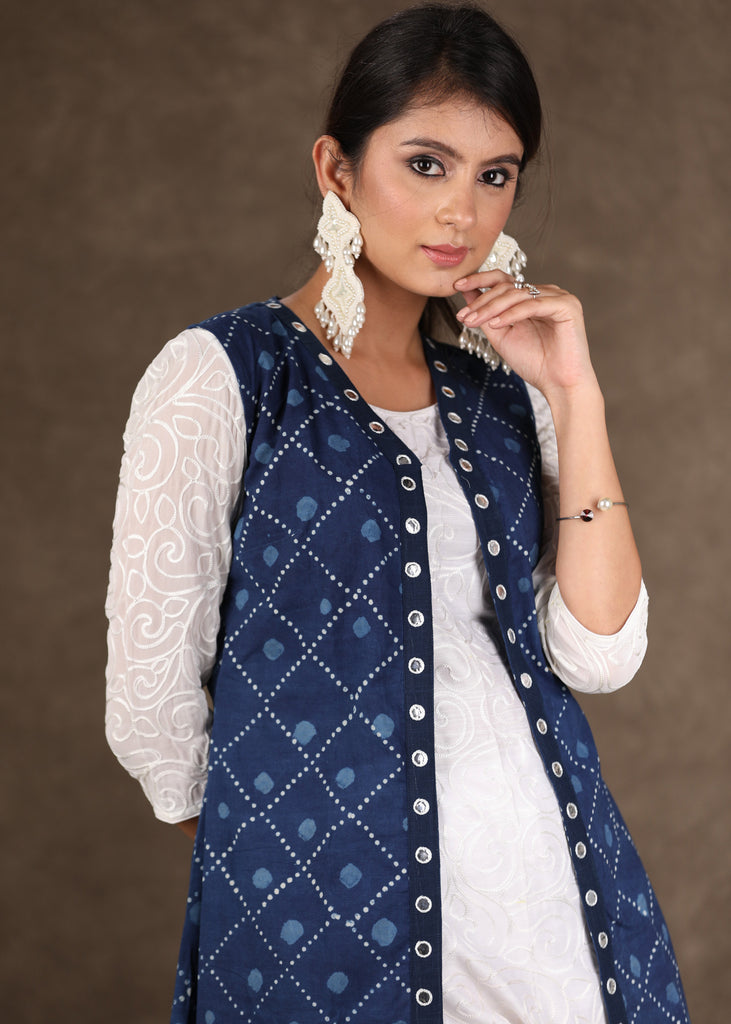 Cotton Kurti Pant Set With Jacket | lrs-02-23-1 | Lable Rahul Singh