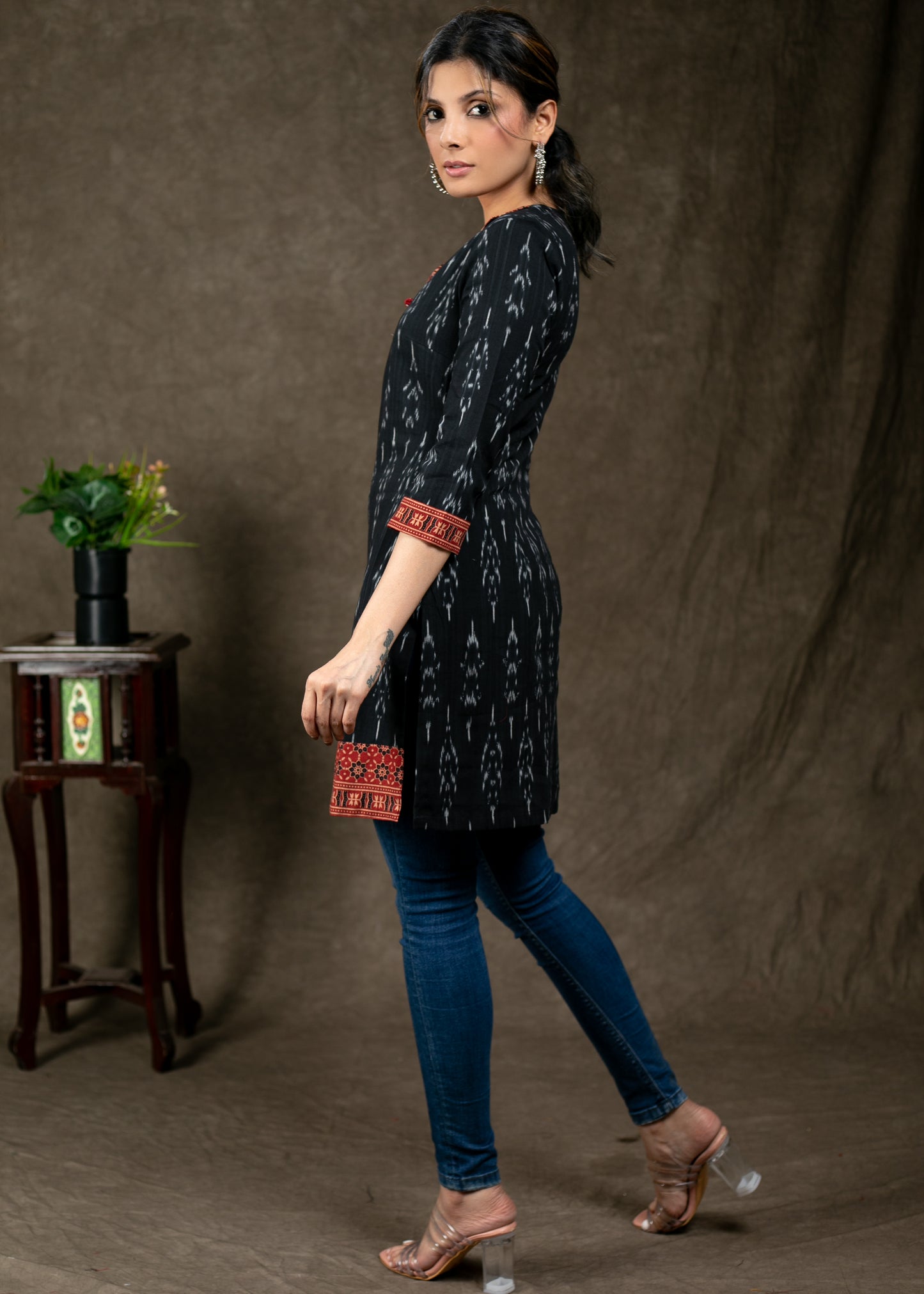 Graceful Ikat and Ajrakh Combination Tunic