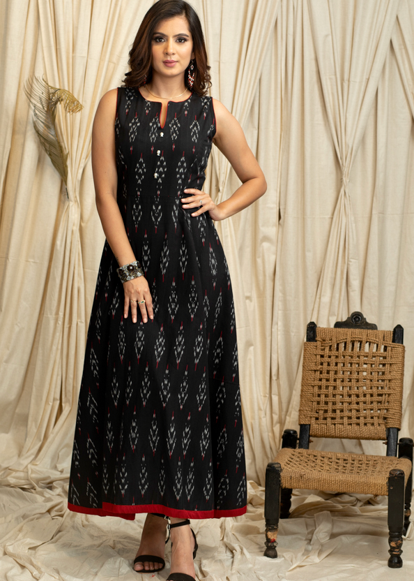 Trendy Occasion Wear Cotton Ikat Gown