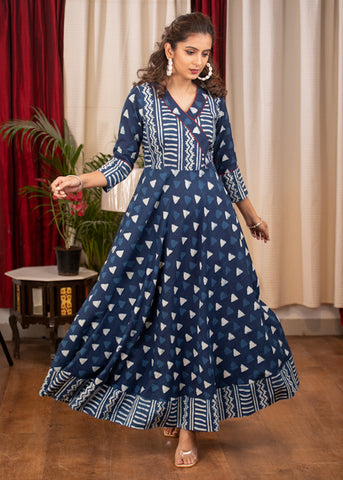 Beautifully Designed Trendy Indigo evening gown