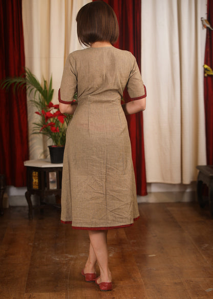Exclusive embroidered cotton one piece dress