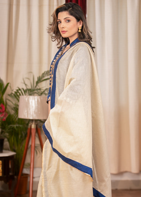 Straight cut Cotton Silk Kurta With Gota Patti work