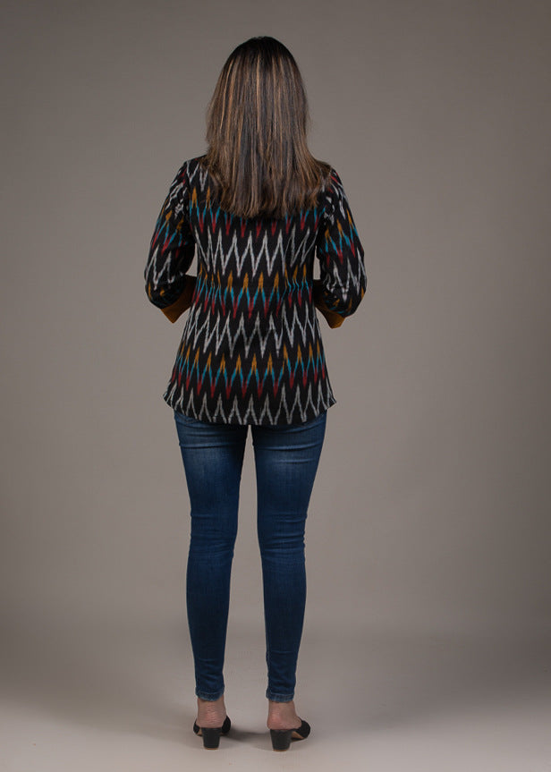 Multicolor Ikat cotton shirt top