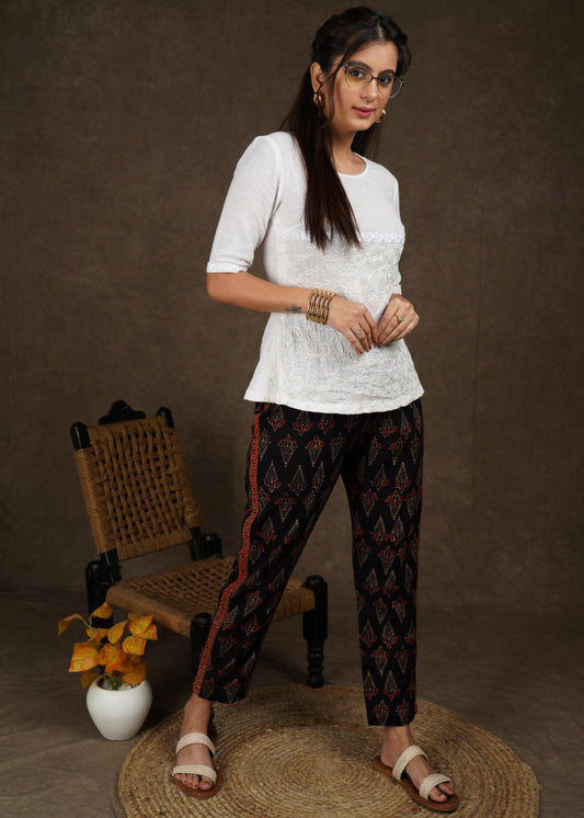 Beautiful cotton ajrakh narrow fitted pant