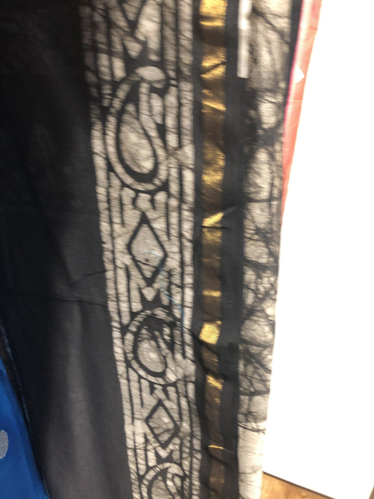 Exclusive Batik work on pure chanderi saree
