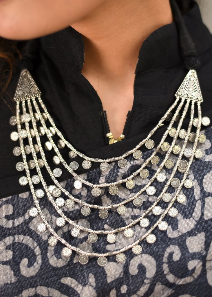 German silver coin discount necklace